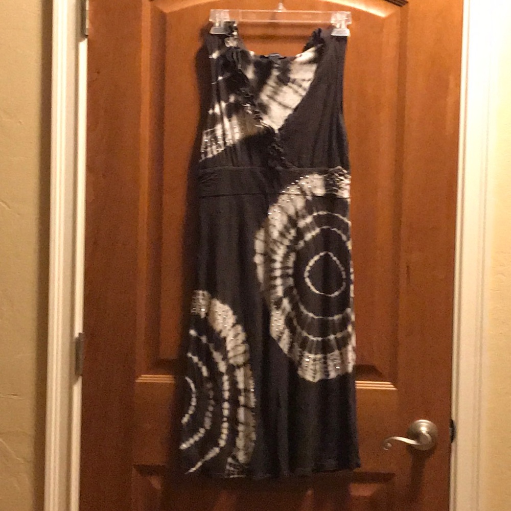 INC brown tie-dye dress with flare